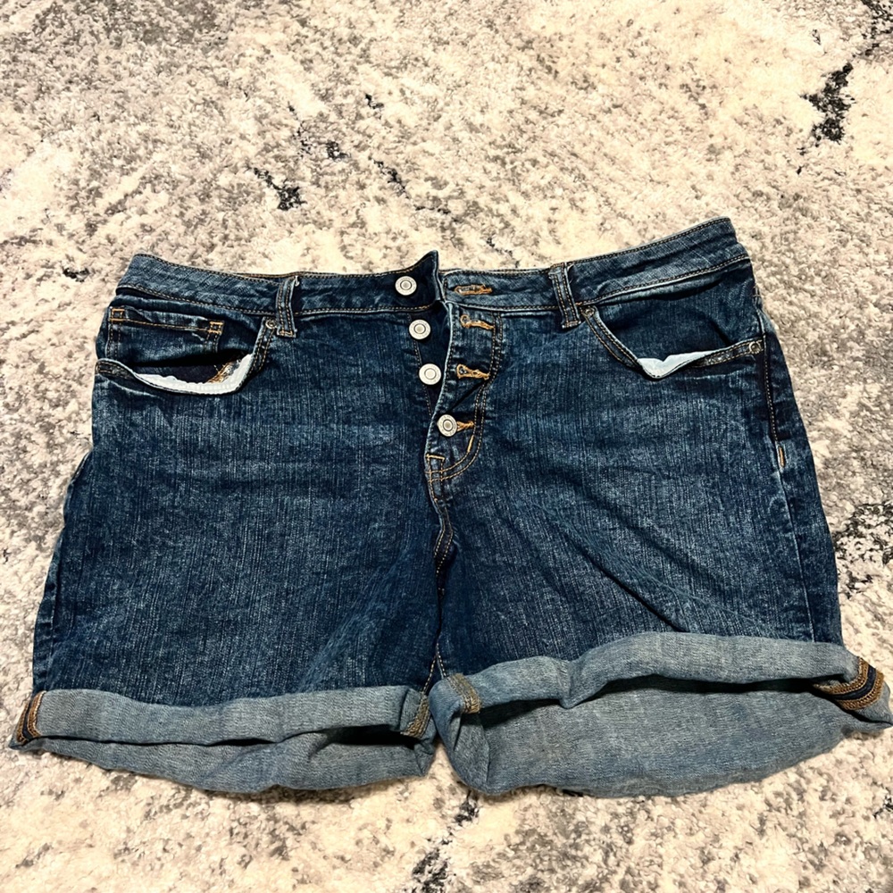 Dark Blue Denim Shorts